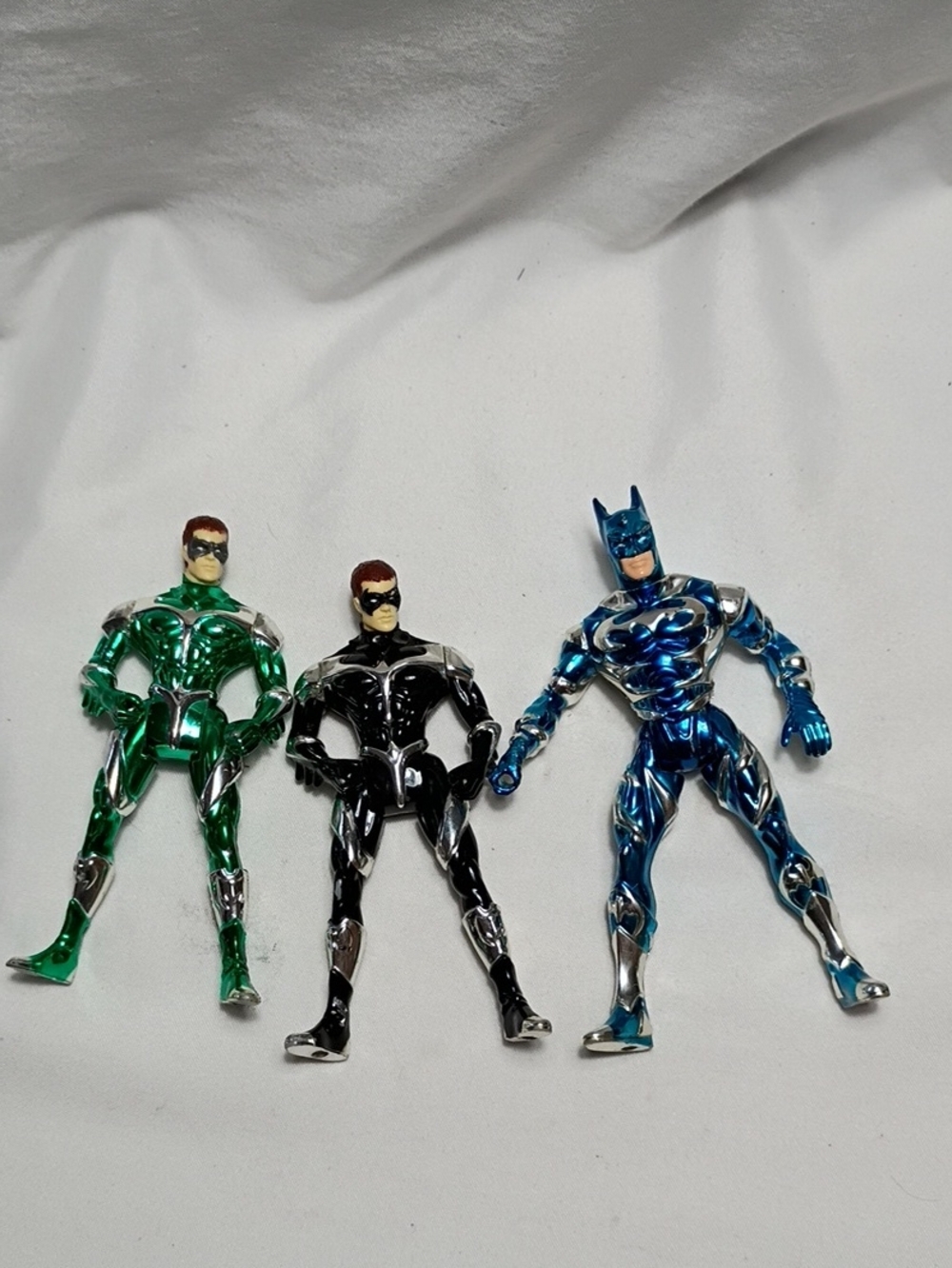 EUC Kennar Vintage Batman And Robin Metallic Action Figures 1990s